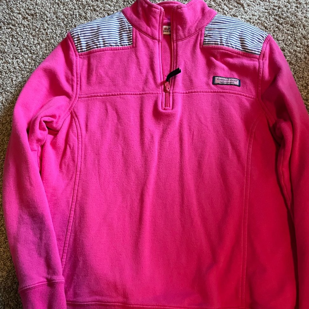 Vineyard Vines Pink Poplin Stripe Shep Shirt - Picture 2 of 4